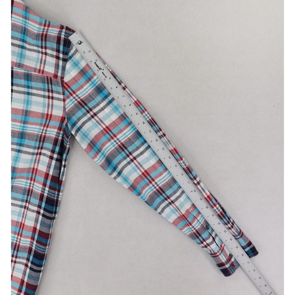 True Religion LS Utility Shirt Mens Large Multicolor Plaid Western Cotton